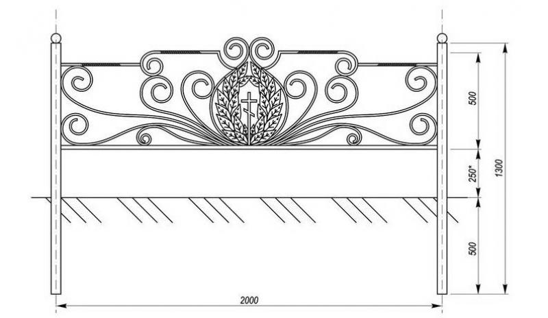 Ограда на могилу чертежи